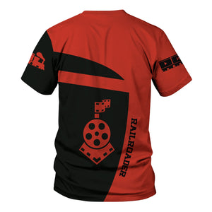 Railspirit Personalized Chicago and North Western Railway T-Shirt All Aboard Steam Train Movie Projector Style Shirt