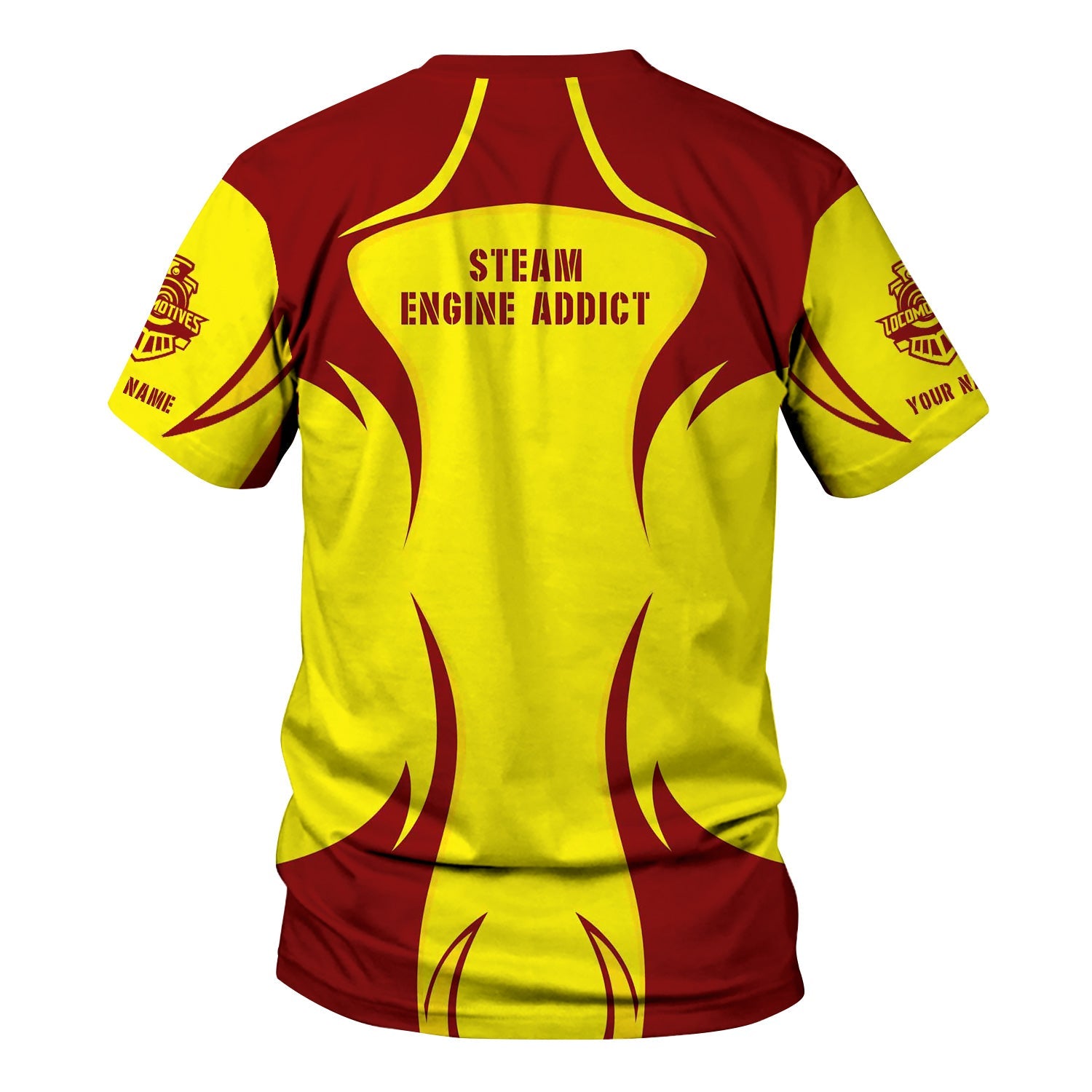 Railspirit Personalized Denver and Rio Grande Western Railroad T-Shirt Distinctive Flame Style Shirt For Steam Engine Addict