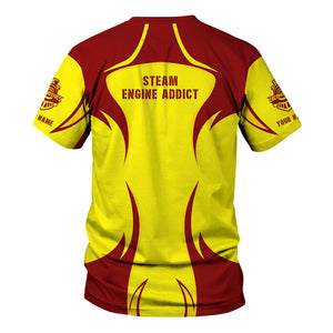 Railspirit Personalized Denver and Rio Grande Western Railroad T-Shirt Distinctive Flame Style Shirt For Steam Engine Addict