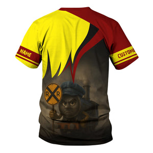 Railspirit Personalized Denver and Rio Grande Western Railroad T-Shirt Angry Train Shirt Gift Idea For Train Lover