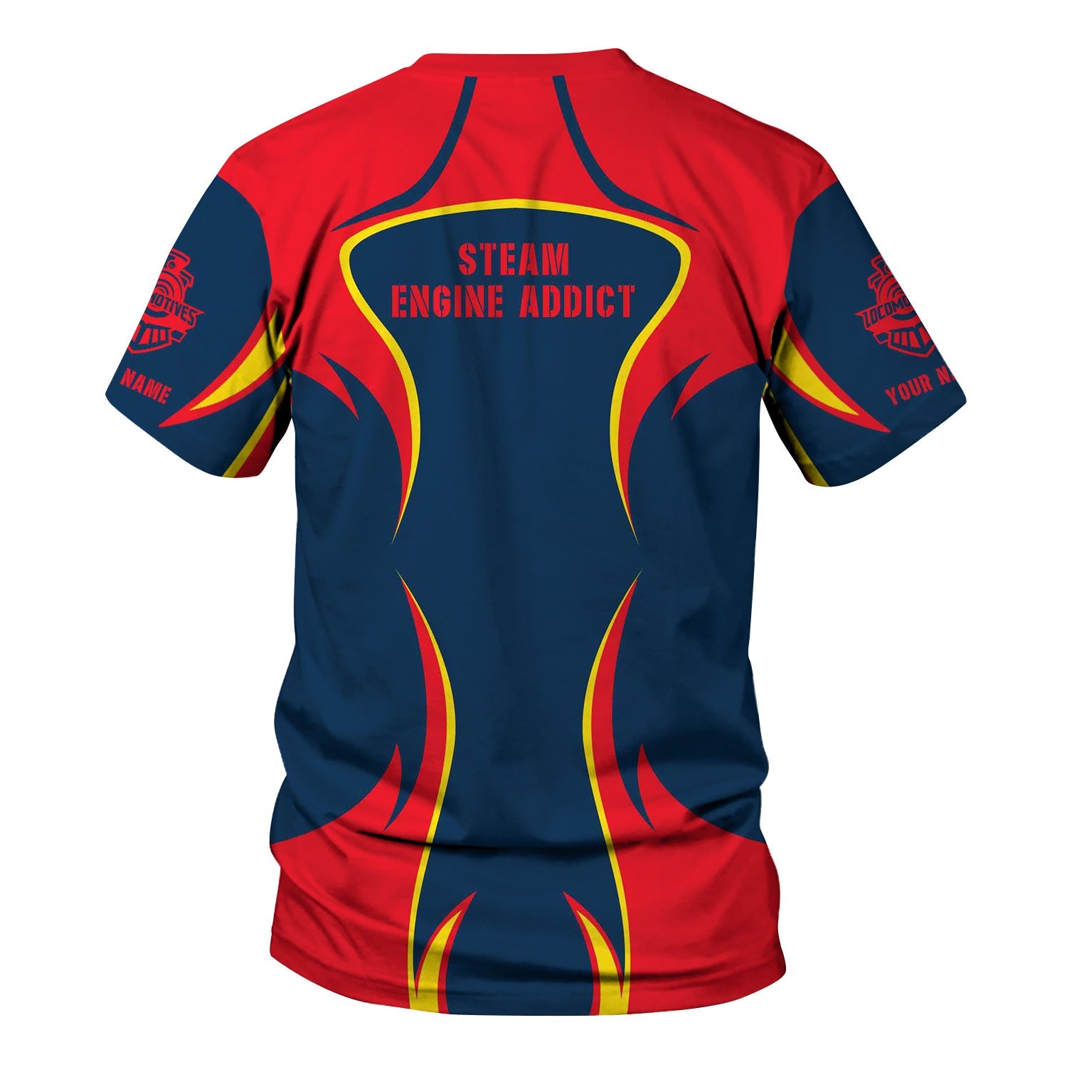 Railspirit Personalized Wabash Railroad T-Shirt Distinctive Flame Style Shirt For Steam Engine Addict