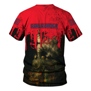 Railspirit Personalized Wabash Railroad T-Shirt Vintage Train Art Style Shirt For Locomotive Fans