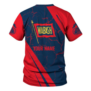 Railspirit Personalized Wabash Railroad T-Shirt Crackle Texture Style Shirt For Trackhead