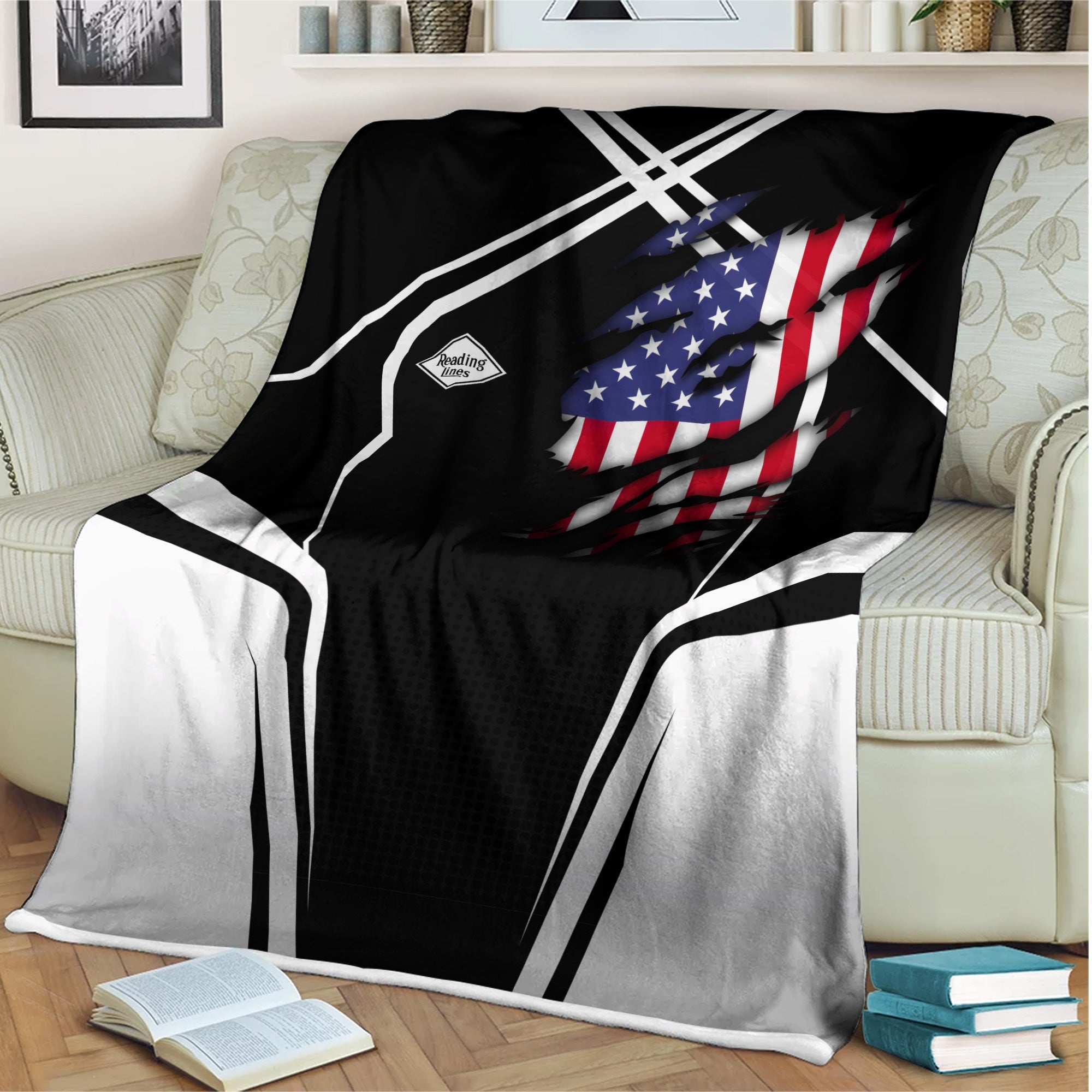Railspirit Personalized Reading Railroad Blanket American Vintage All Over Printed Blanket