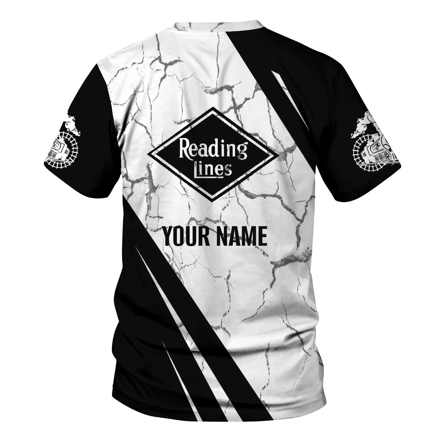Railspirit Personalized Reading Railroad T-Shirt Crackle Texture Style Shirt For Trackhead