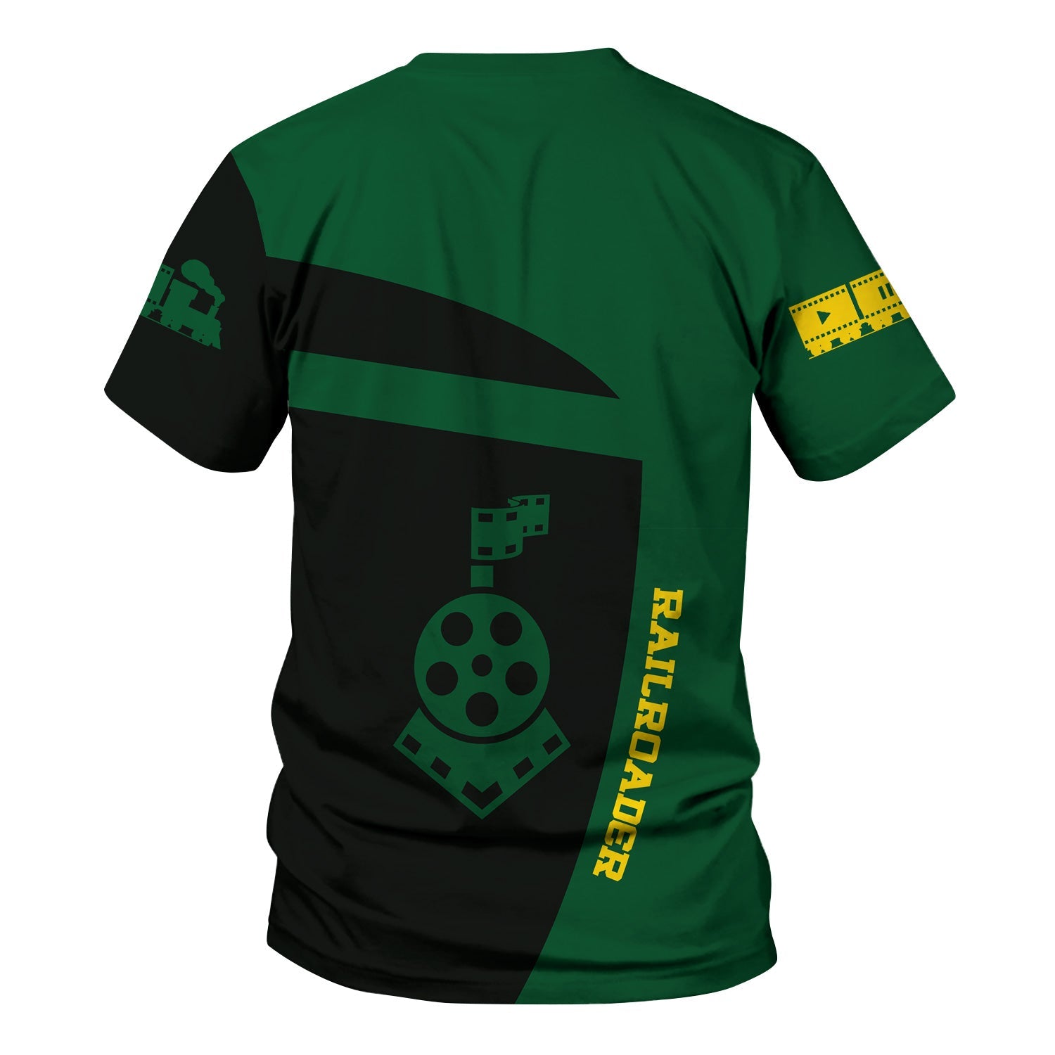 Railspirit Personalized Maine Central Railroad T-Shirt All Aboard Steam Train Movie Projector Style Shirt