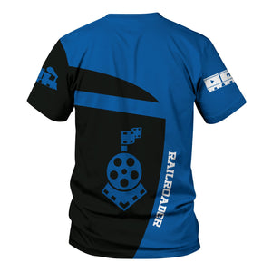 Railspirit Personalized Union Pacific Railroad T-Shirt All Aboard Steam Train Movie Projector Style Big Boy Shirt