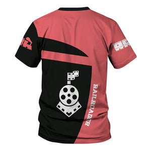 Railspirit Personalized Western Pacific Railroad T-Shirt All Aboard Steam Train Movie Projector Style Shirt