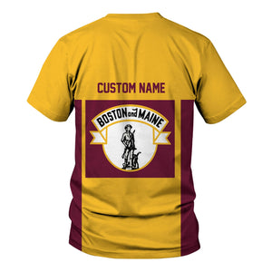 Railspirit Custom Name Boston and Maine Railroad T Shirt Yes I Need All Those Train Printed Shirt