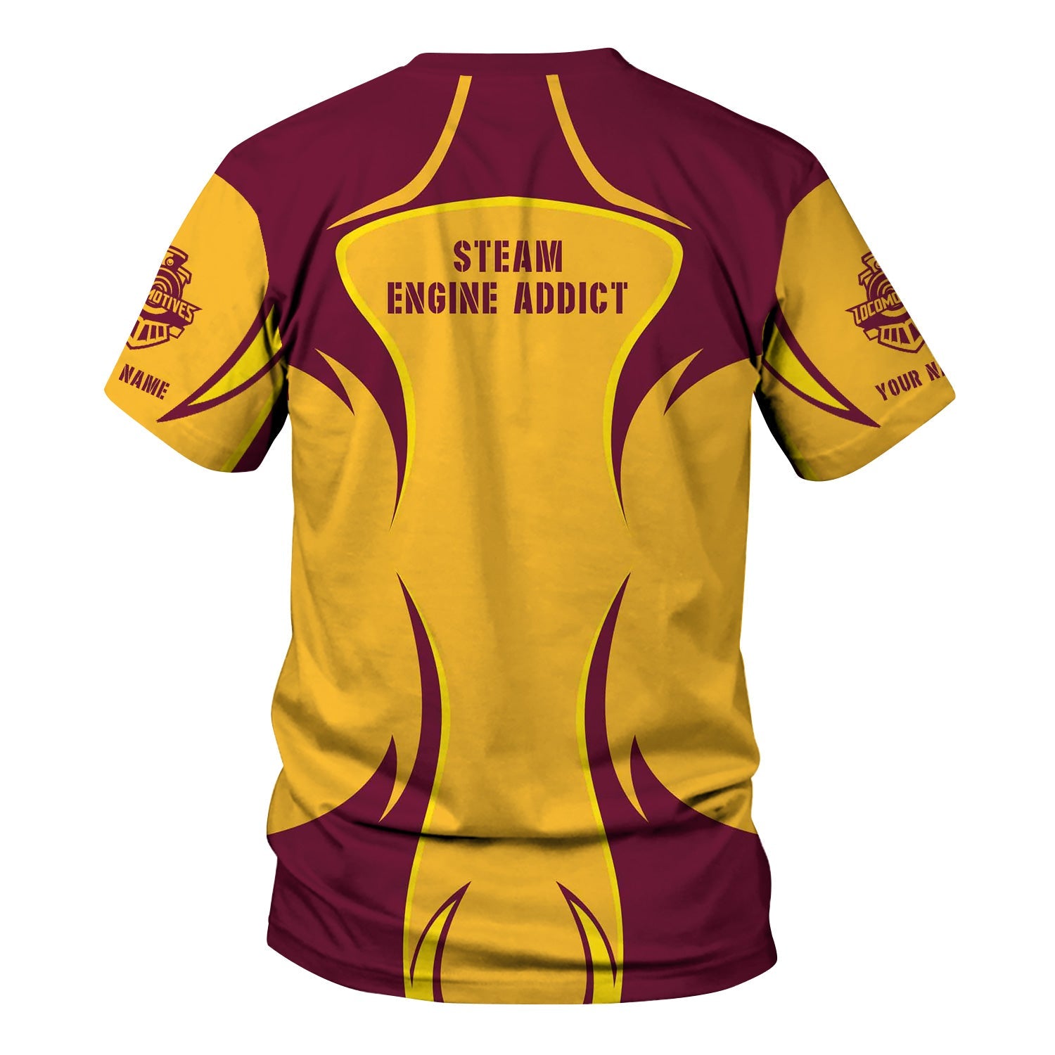 Railspirit Personalized Boston and Maine Railroad T-Shirt Distinctive Flame Style Shirt For Steam Engine Addict