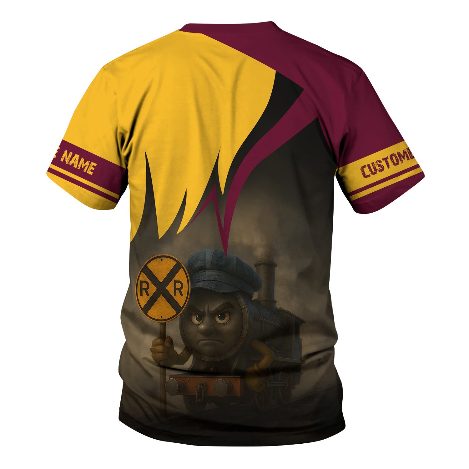 Railspirit Personalized Boston and Maine Railroad T-Shirt Angry Train Shirt Gift Idea For Train Lover