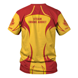 Railspirit Personalized Louisville and Nashville Railroad T-Shirt Distinctive Flame Style L&N Shirt For Steam Engine Addict