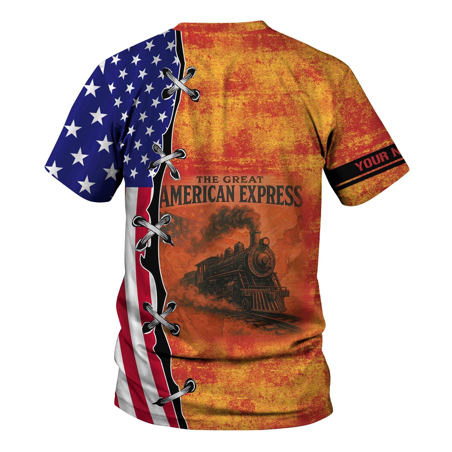 Railspirit Personalized Louisville and Nashville Railroad T-Shirt Retro American Express Train With USA Flag L&N Shirt