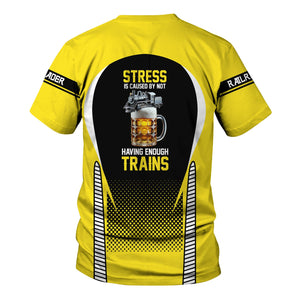 Railspirit Personalized Clinchfield Railroad T Shirt Stress Is Caused By Not Having Enough Trains Shirt All Over Print