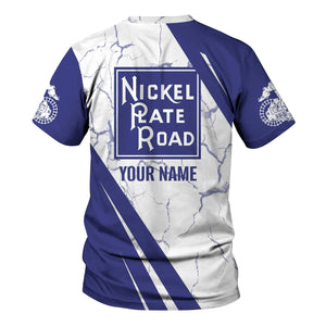 Railspirit Personalized New York, Chicago and St. Louis Railroad T-Shirt Crackle Texture Style Nickel Plate Road Shirt For Trackhead