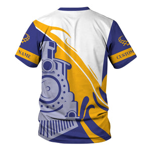 Railspirit Personalized New York, Chicago and St. Louis Railroad T-Shirt Flame-Inspired Style Nickel Plate Road Shirt Gift Idea For Train Lovers
