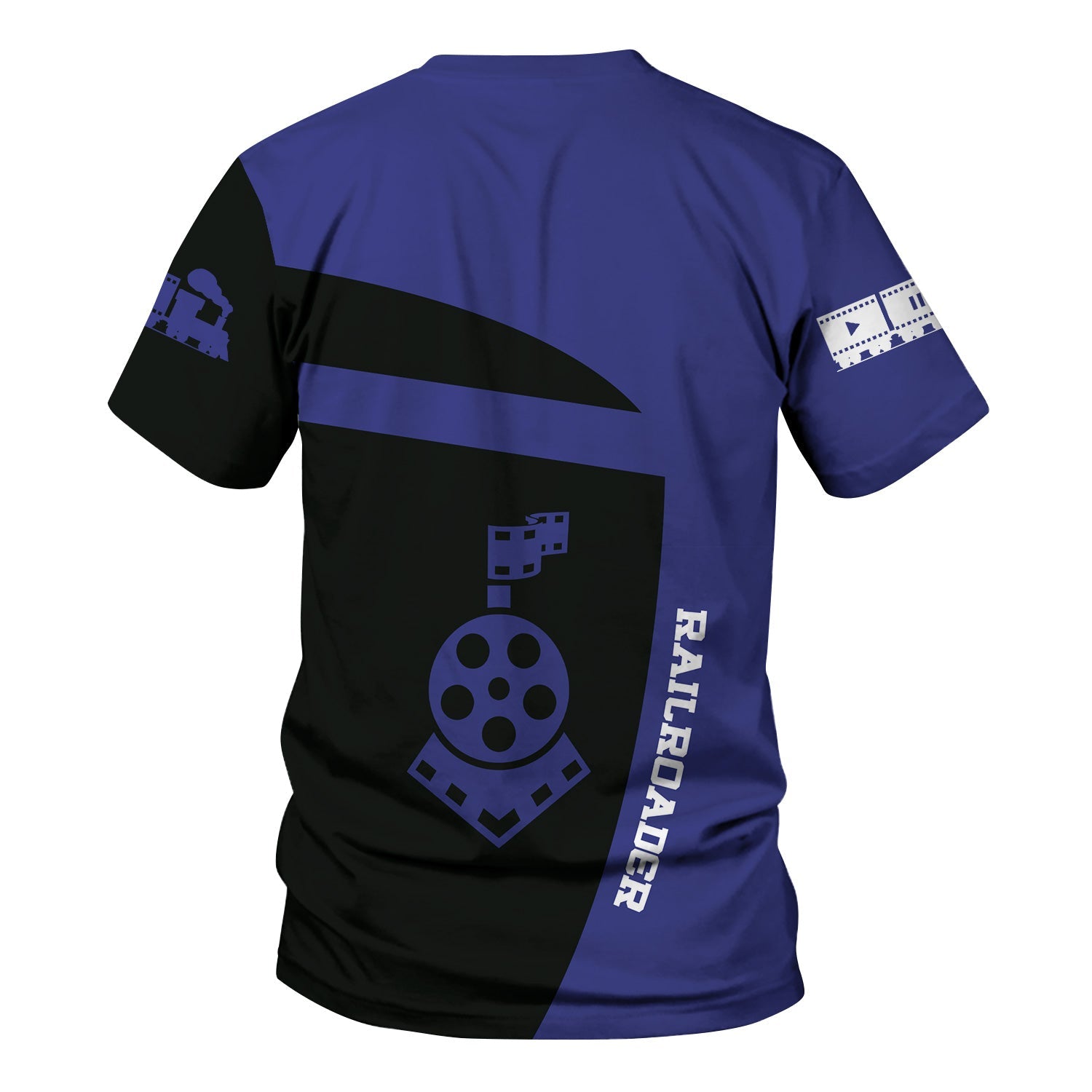 Railspirit Personalized New York, Chicago and St. Louis Railroad T-Shirt All Aboard Steam Train Movie Projector Style Nickel Plate Road Shirt