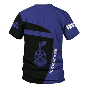 Railspirit Personalized New York, Chicago and St. Louis Railroad T-Shirt All Aboard Steam Train Movie Projector Style Nickel Plate Road Shirt