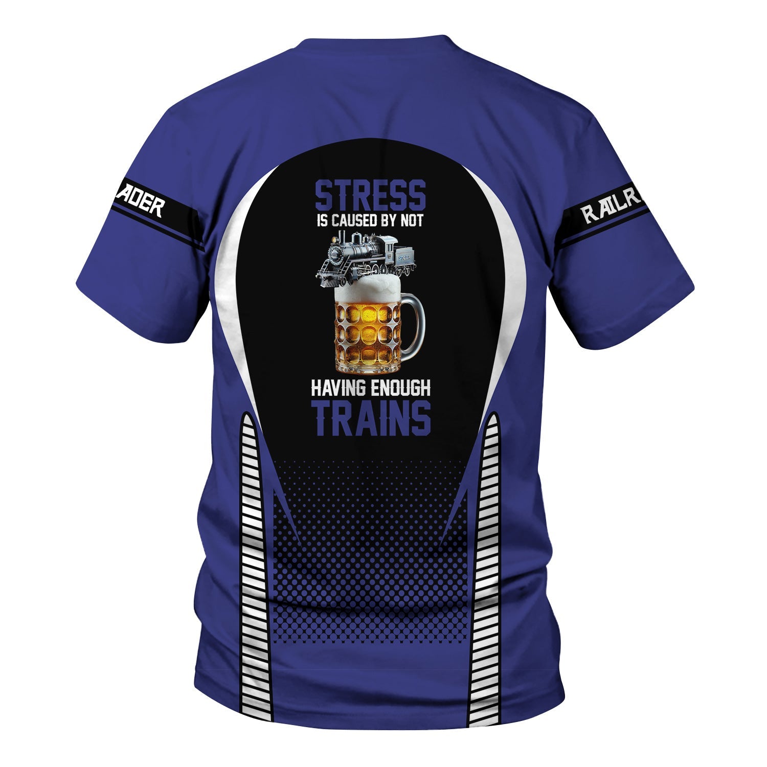 Railspirit Personalized New York, Chicago and St. Louis Railroad T Shirt Stress Is Caused By Not Having Enough Trains Nickel Plate Road Shirt All Over Print