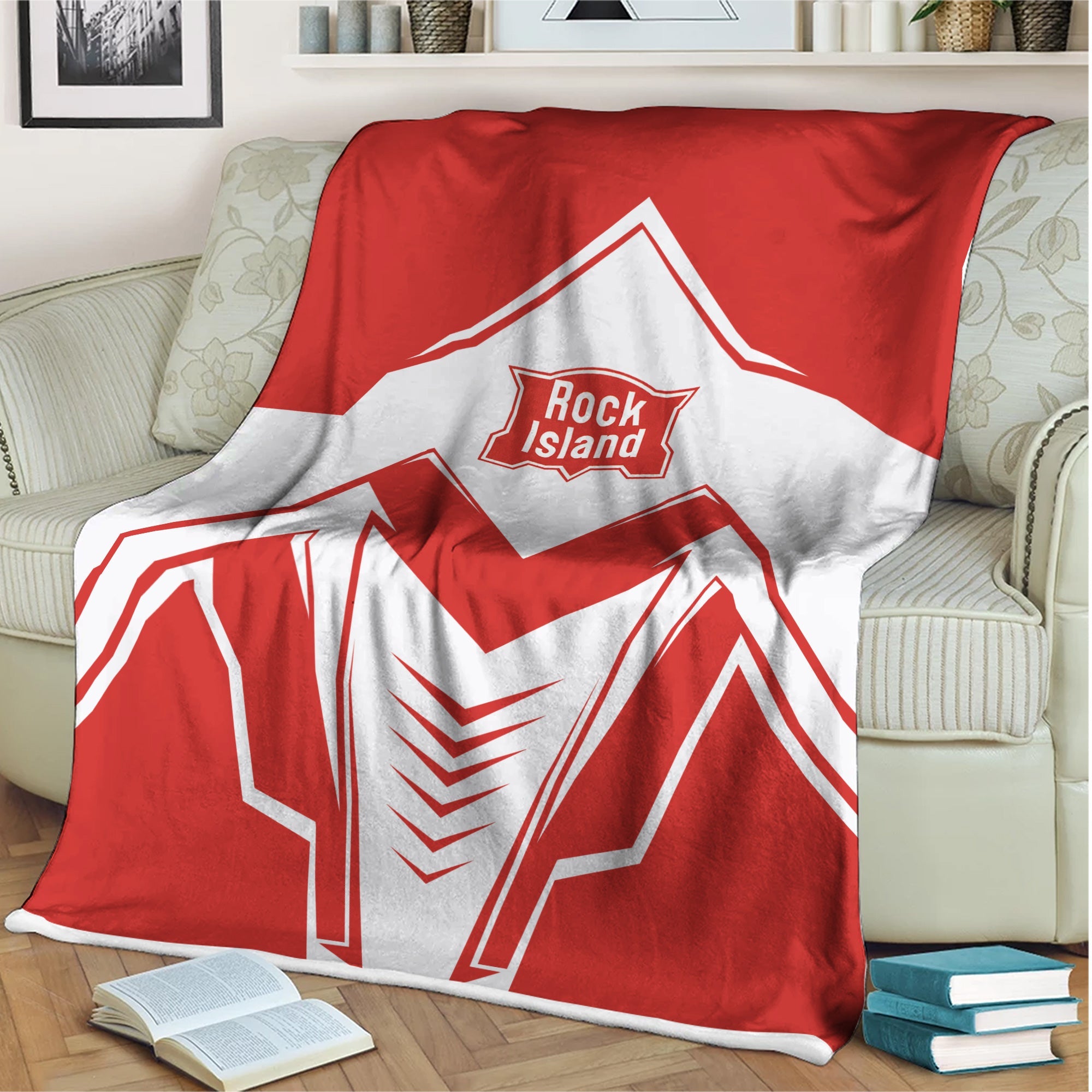 Railspirit Chicago, Rock Island and Pacific Railroad Blanket Railway Trainspotter Style Rock Island Railroad Blanket Gift Idea For Foamers