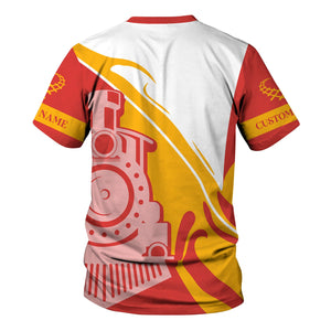 Railspirit Personalized Chicago, Rock Island and Pacific Railroad T-Shirt Flame-Inspired Style Rock Island Railroad Shirt Gift Idea For Train Lovers