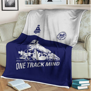 Railspirit Personalized B&O Great States Railroad Blanket One Track Mind Train Blanket Gift Idea For Train Lover