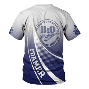 Railspirit Personalized B&O Great States Railroad T-Shirt Railway-Themed Style Shirt Gift Idea For Trainspotter