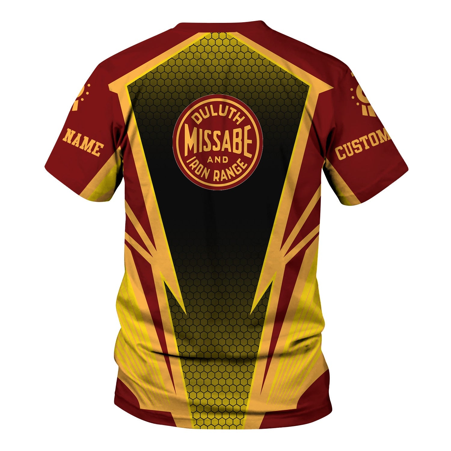 Railspirit Personalized Duluth, Missabe, & Iron Range Railroad T-Shirt Lightning Graphic Style Shirt Gift Idea For Train Lover