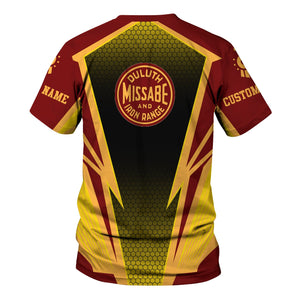 Railspirit Personalized Duluth, Missabe, & Iron Range Railroad T-Shirt Lightning Graphic Style Shirt Gift Idea For Train Lover