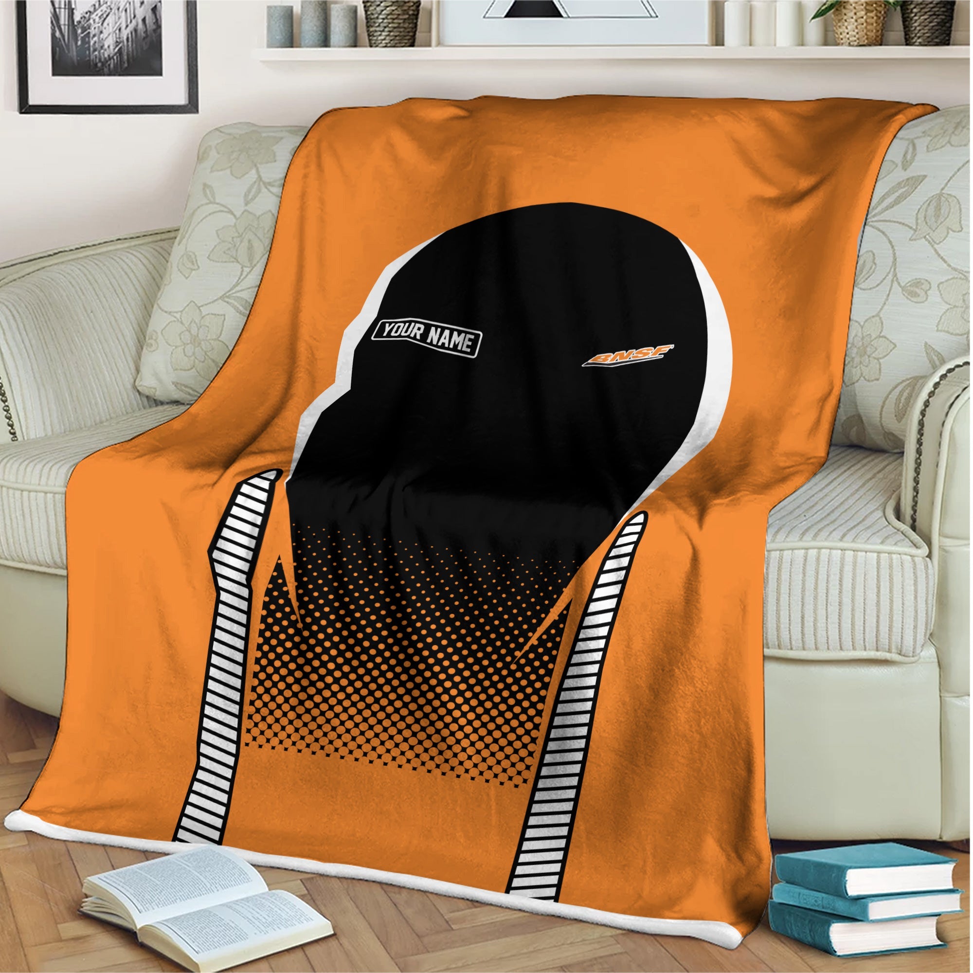 Railspirit Personalized BNSF Railway Blanket Train Blanket Gift Idea For Train Lover
