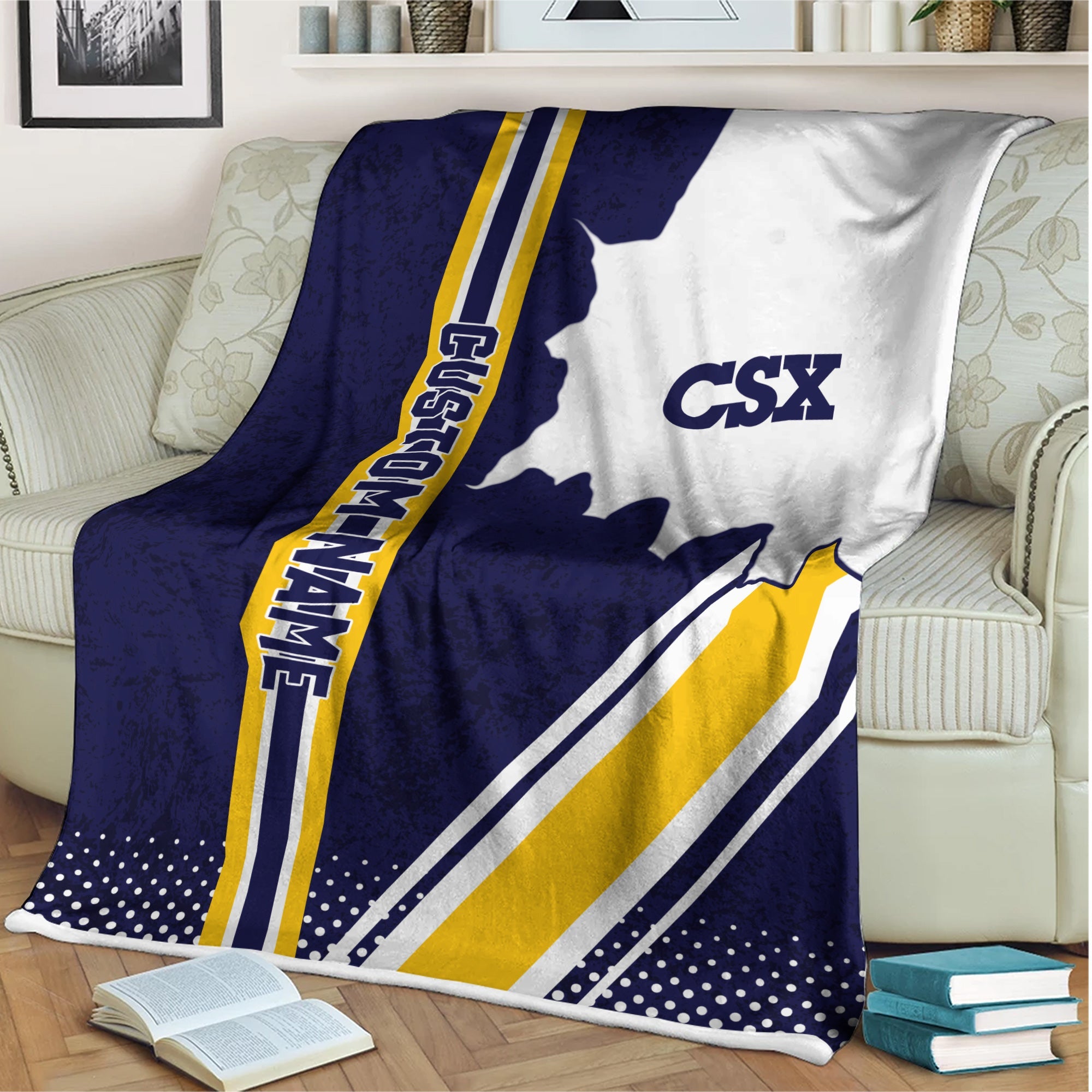 Railspirit Personalized CSX Transportation Railroad Blanket Vintage All Over Printed Blanket