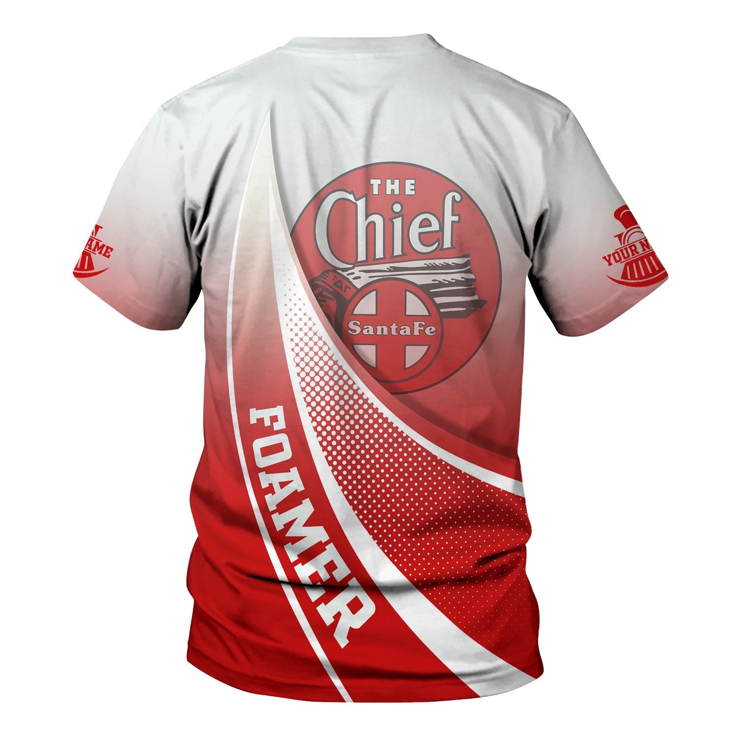 Railspirit Personalized The Chief Santa Fe Railroad T-Shirt Railway-Themed Style Shirt Gift Idea For Trainspotter