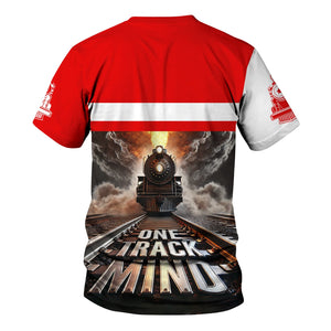 Railspirit Personalized Katy Railroad T Shirt One Track Mind Train Printed Shirt