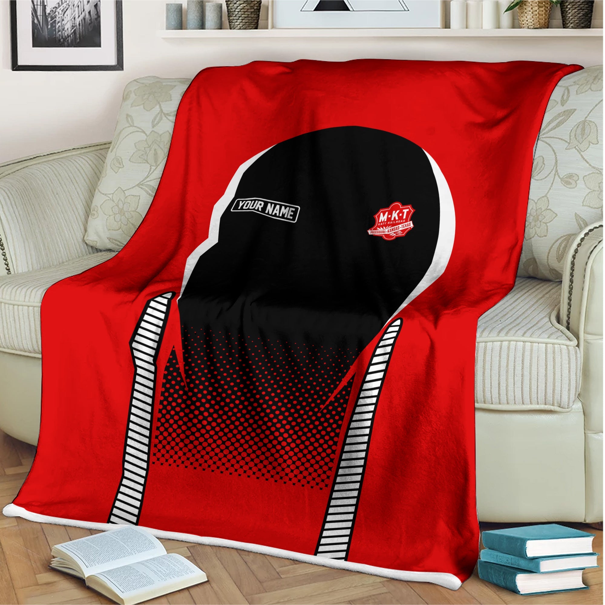 Railspirit Personalized Katy Railroad Blanket Train Blanket Gift Idea For Train Lover