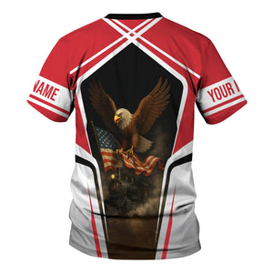 Railspirit Personalized Pacific Electric Railroad T Shirt American Eagle Vintage Train Shirt