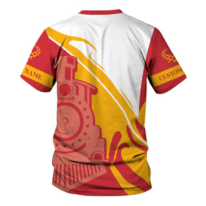 Railspirit Personalized Pacific Electric Railroad T-Shirt Flame-Inspired Style Shirt Gift Idea For Train Lovers