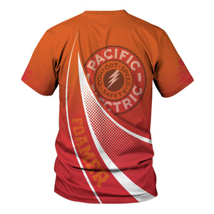 Railspirit Personalized Pacific Electric Railroad T-Shirt Railway-Themed Style Shirt Gift Idea For Trainspotter