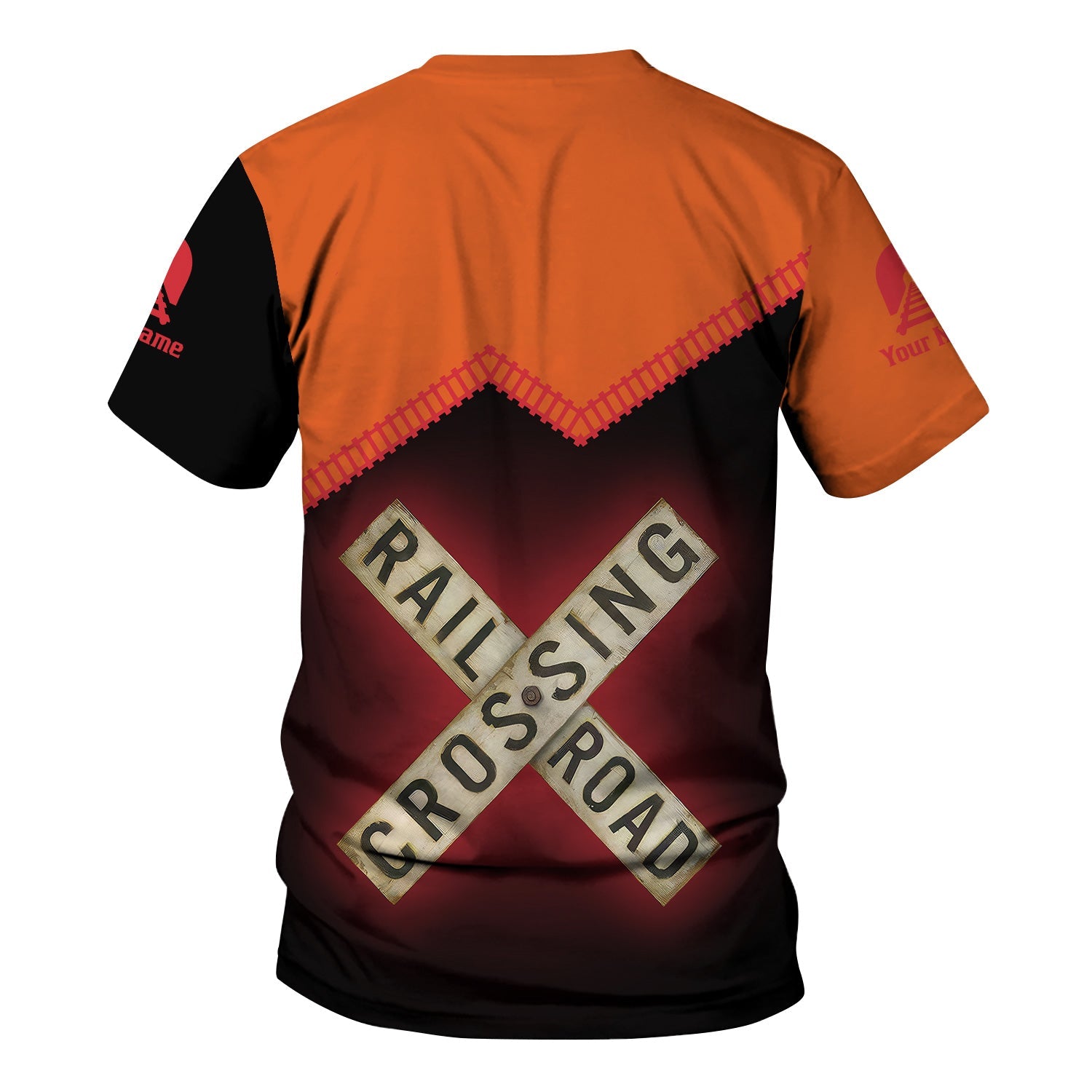 Railspirit Personalized Pacific Electric Railroad T Shirt Railroad Crossing Printed Train Track Shirt