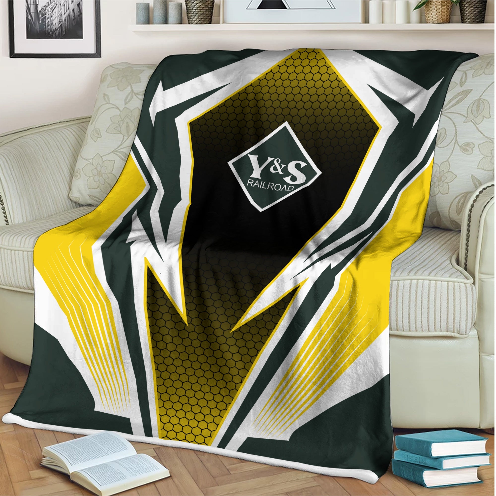 Railspirit Youngstown & Southern Railroad Blanket Lightning Graphic Style Blanket Gift Idea For Train Lover