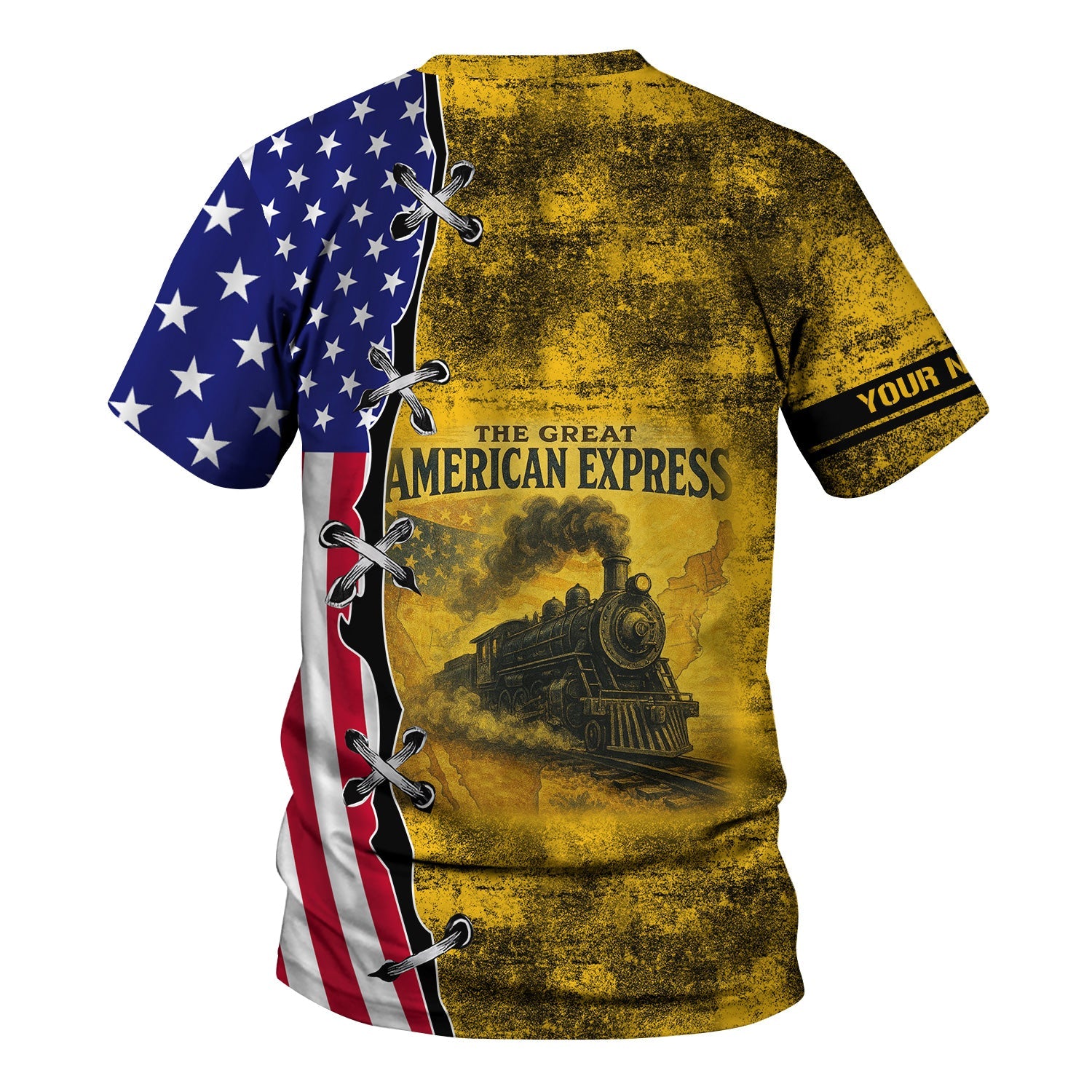 Railspirit Personalized Richmond, Fredericksburg And Potomac Railroad T-Shirt Retro American Express Train With USA Flag Shirt