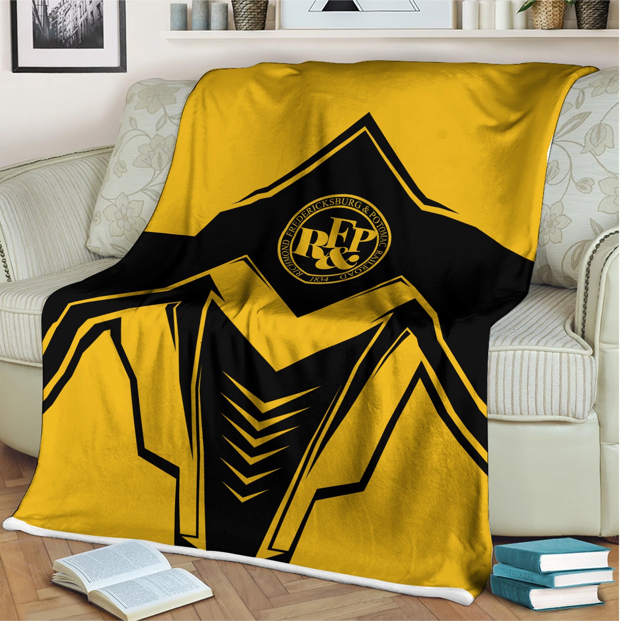 Railspirit Richmond, Fredericksburg And Potomac Railroad Blanket Railway Trainspotter Style Blanket Gift Idea For Foamers