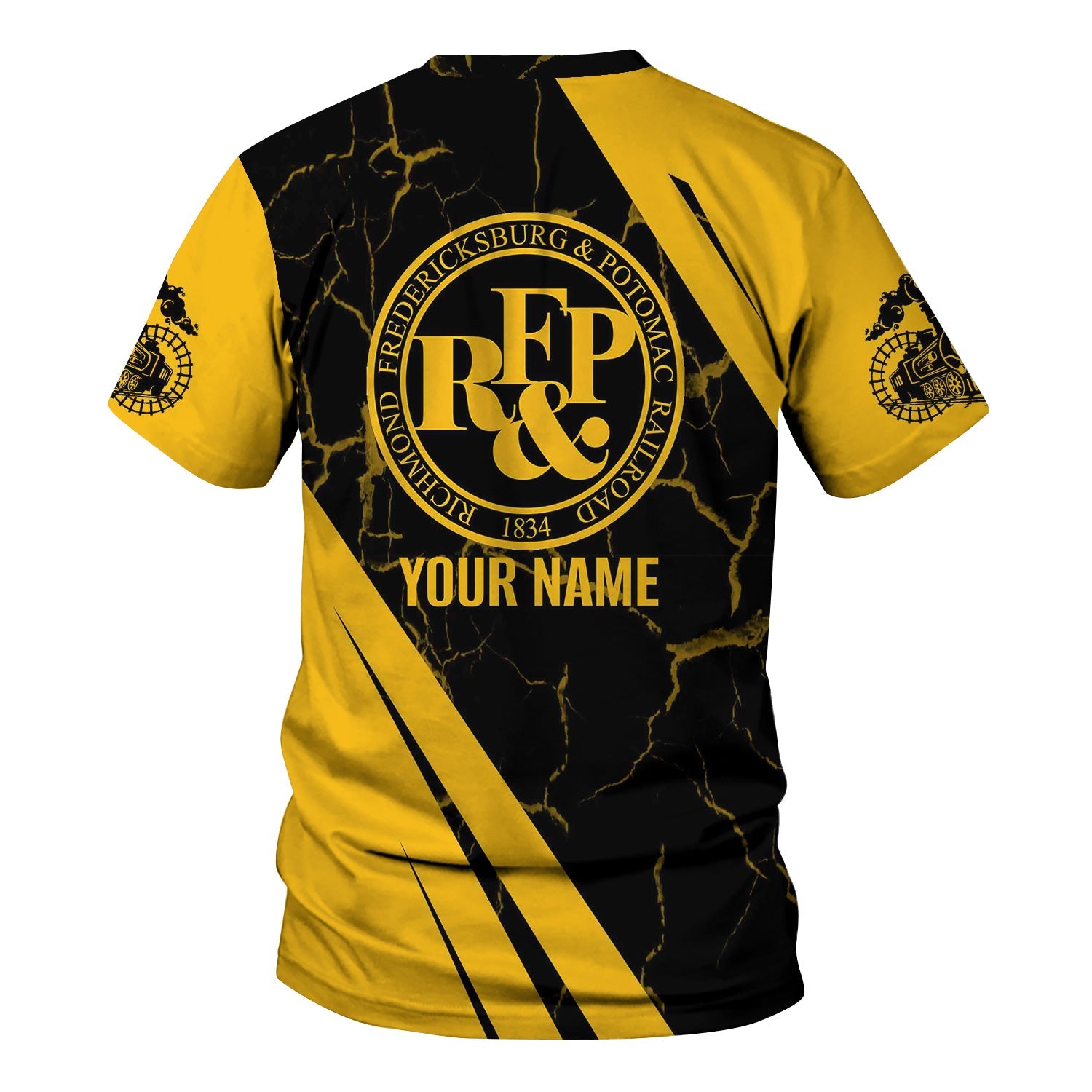 Railspirit Personalized Richmond, Fredericksburg And Potomac Railroad T-Shirt Crackle Texture Style Shirt For Trackhead