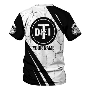 Railspirit Personalized Detroit Toledo And Ironton Railroad T-Shirt Crackle Texture Style Shirt For Trackhead