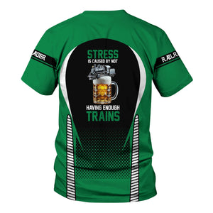 Railspirit Personalized Pittsburgh And Lake Erie Railroad T Shirt Stress Is Caused By Not Having Enough Trains Shirt All Over Print