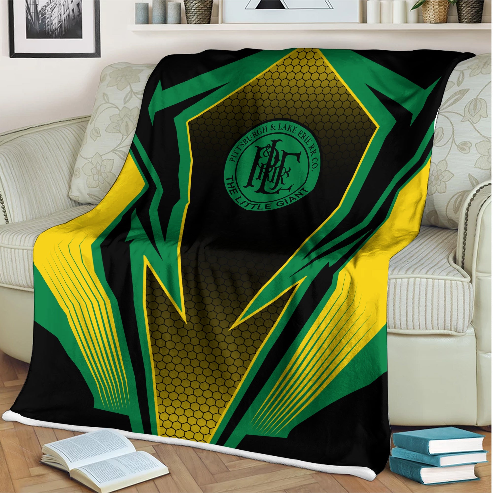 Railspirit Pittsburgh And Lake Erie Railroad Blanket Lightning Graphic Style Blanket Gift Idea For Train Lover