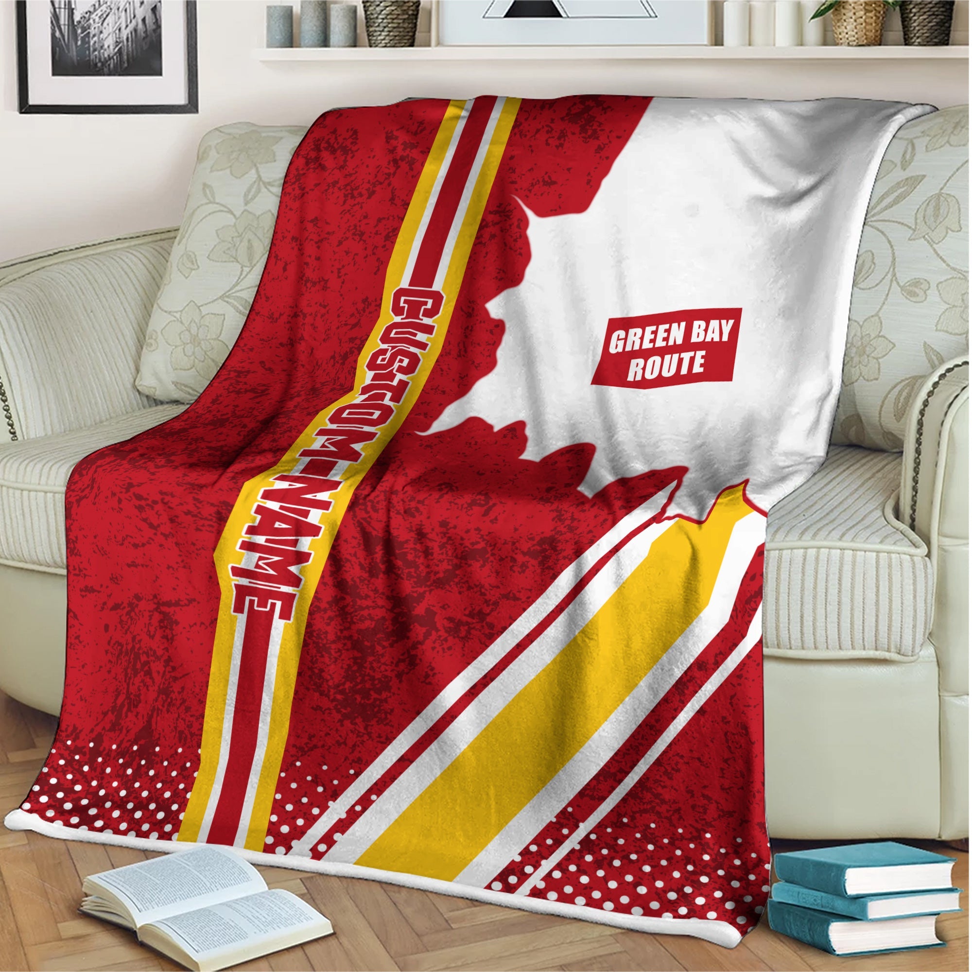 Railspirit Personalized Green Bay & Western Railroad Blanket Vintage All Over Printed Blanket