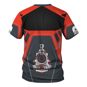 Railspirit Personalized Strasburg Railroad T-Shirt Steam Locomotive Engine Graphic Train Shirt All Over Print