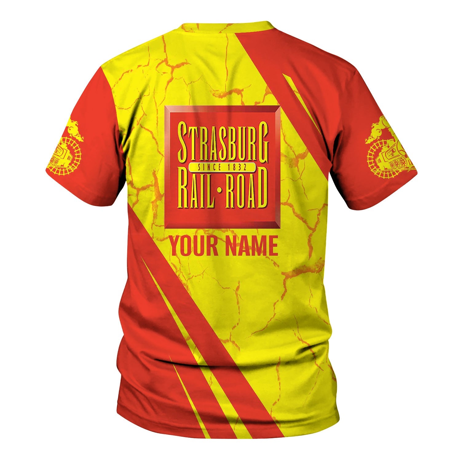 Railspirit Personalized Strasburg Railroad T-Shirt Crackle Texture Style Shirt For Trackhead