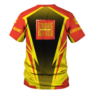 Railspirit Personalized Strasburg Railroad T-Shirt Lightning Graphic Style Shirt Gift Idea For Train Lover