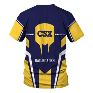 Railspirit Personalized CSX Transportation Railroad T-Shirt Custom Year Railroader Shirt Gift Idea For Train Lover
